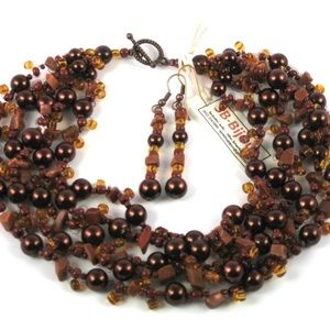 SB-Bijoux Mixed burgundy necklace set